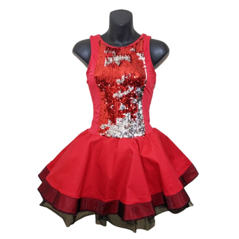 WEISSMAN Dance Costume/Reversible Sequins Dress w/ Tulle Petticoat Jazz/Tap